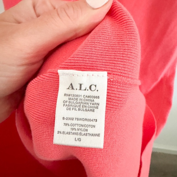 NWT A.L.C. Pink Knit Chase Sleeveless Midi Dress L - Picture 6 of 7